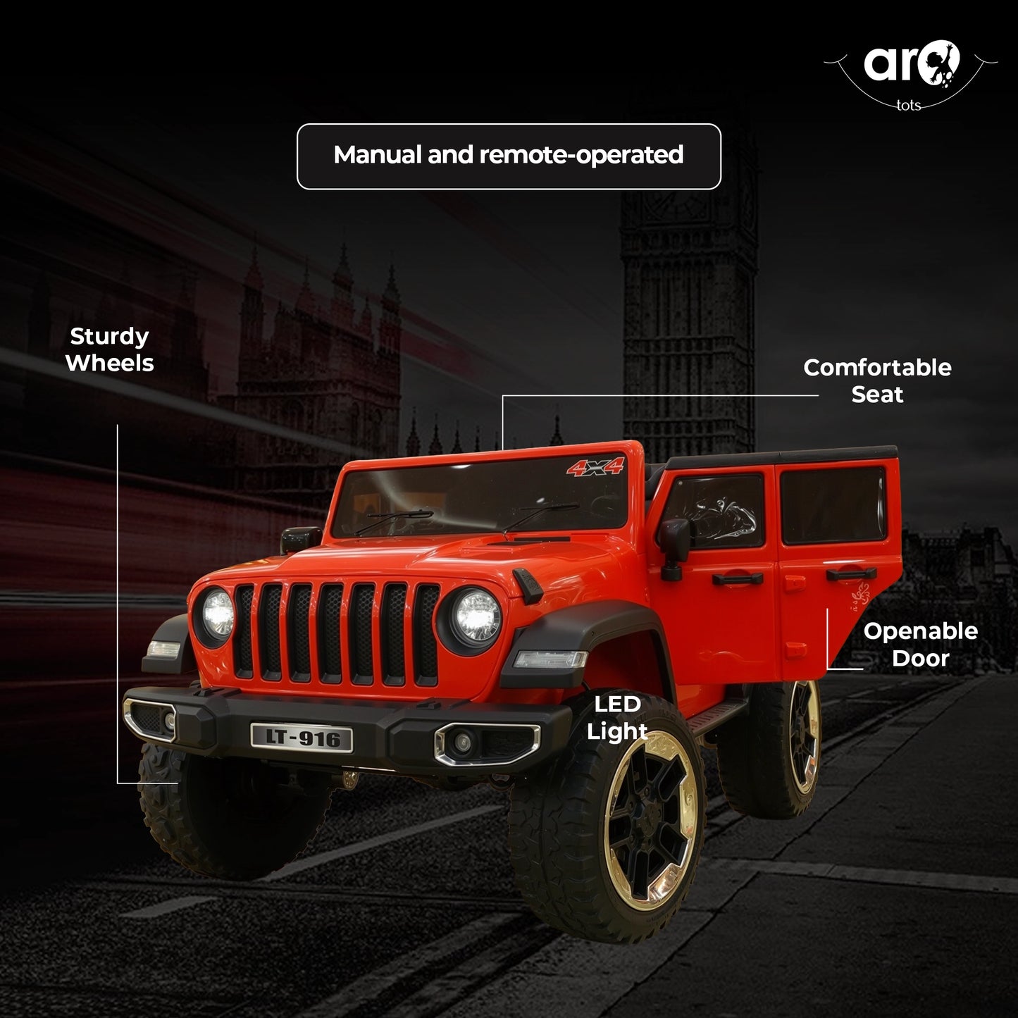 Rubicon Kids Jeep Style Ride On Car by AROTOTS
