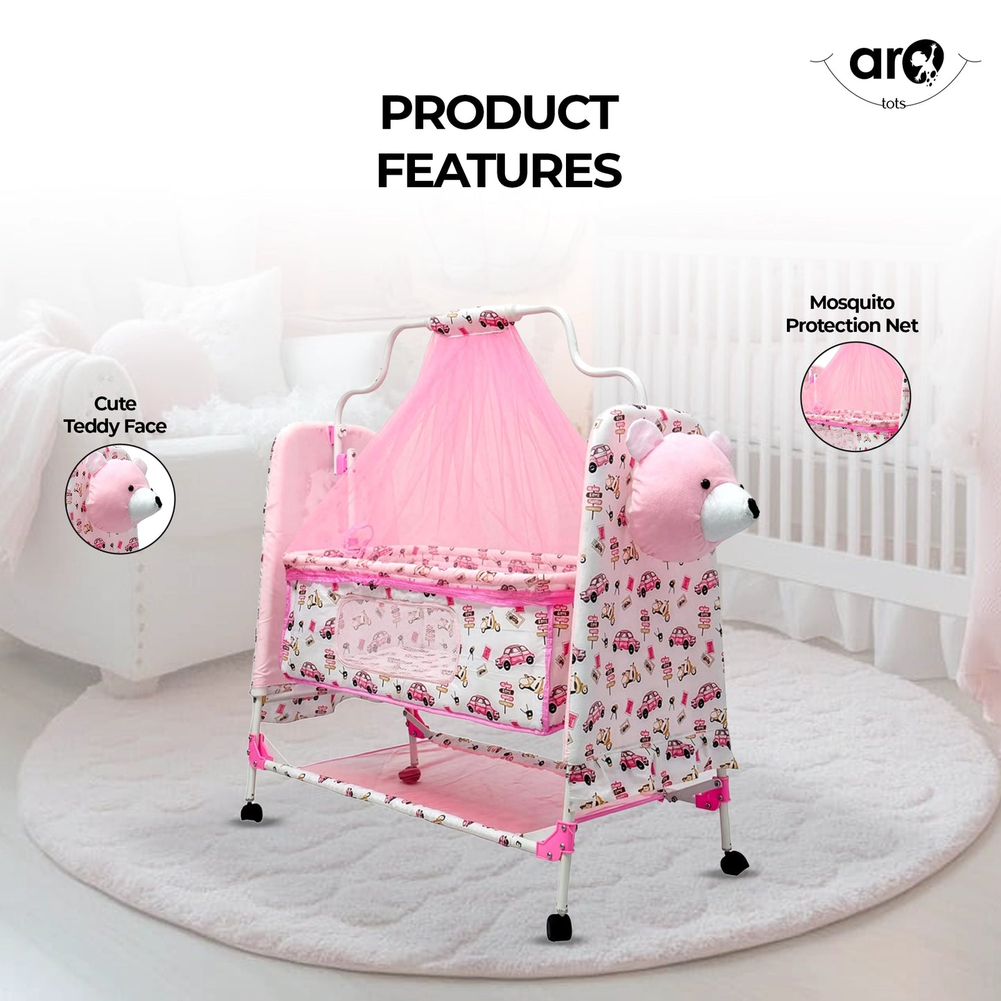 444 TeddyCrib Eco Baby Palna for Cozy Sleep by AROTOTS