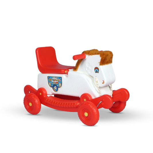Mangolian Horse Kids Ride On Toy with Stable Design by AROTOTS