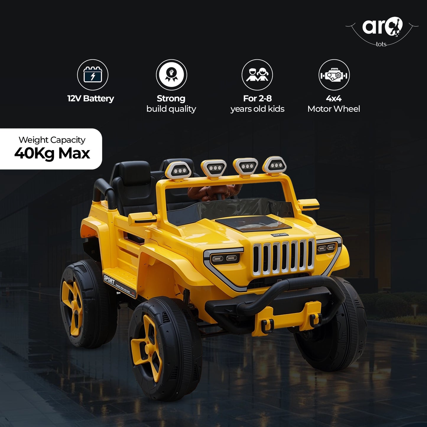 1200 Kids Jeep Ride On Car by AROTOTS