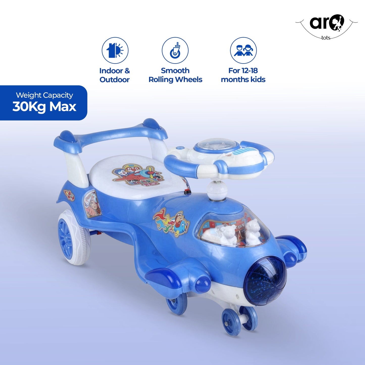 Aeroplane Kids Magic Car Ride On Toy for Fun Play by AROTOTS