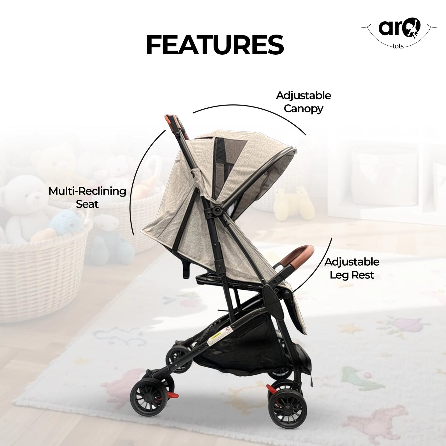 132 Kids Stroller for Smooth Ride and Easy Travel by AROTOTS