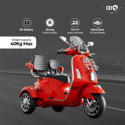 Kids Vespa Double Seater Electric Scooty - AROTOTS