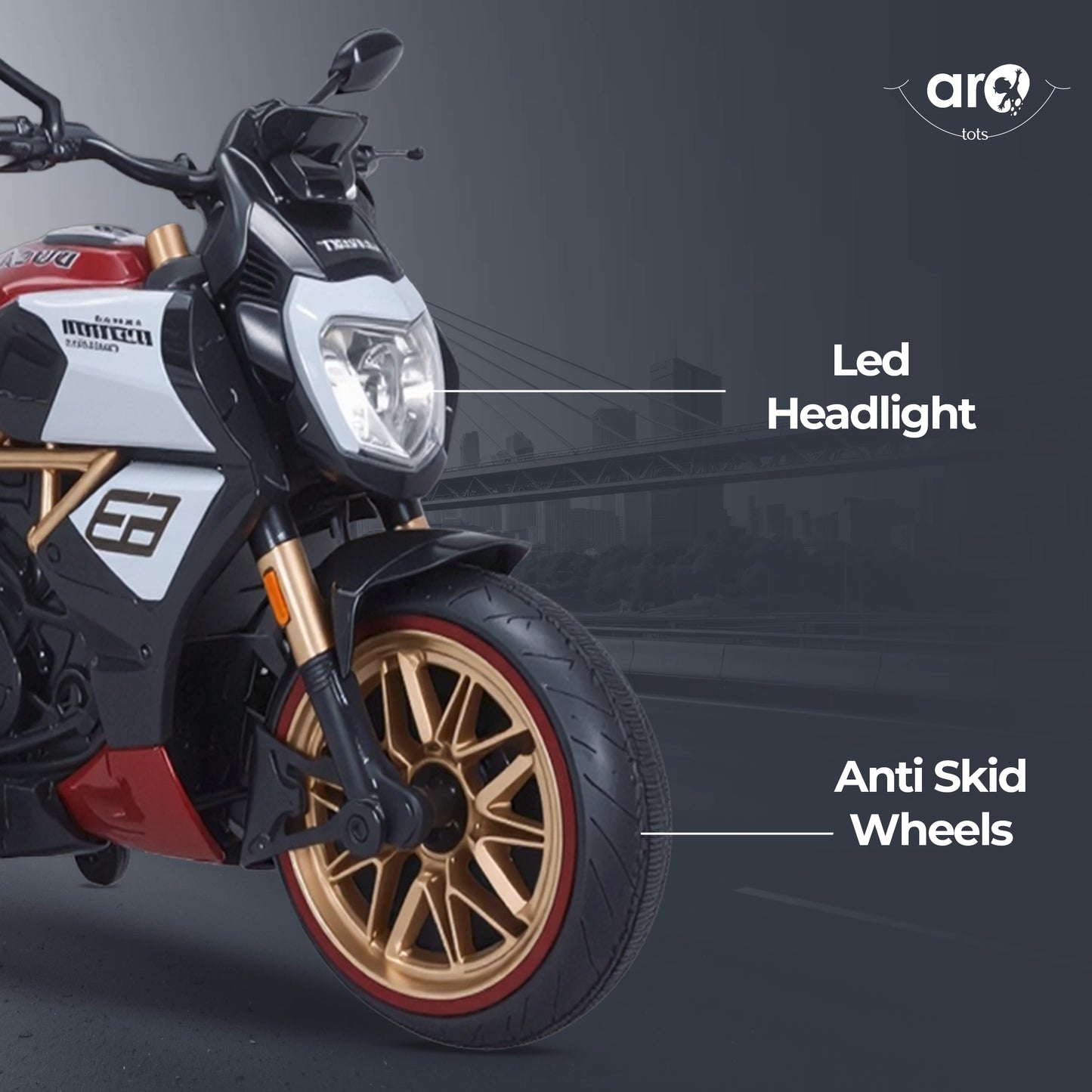 Kids Ducati 1260 Style Battery Operated Bike - AROTOTS