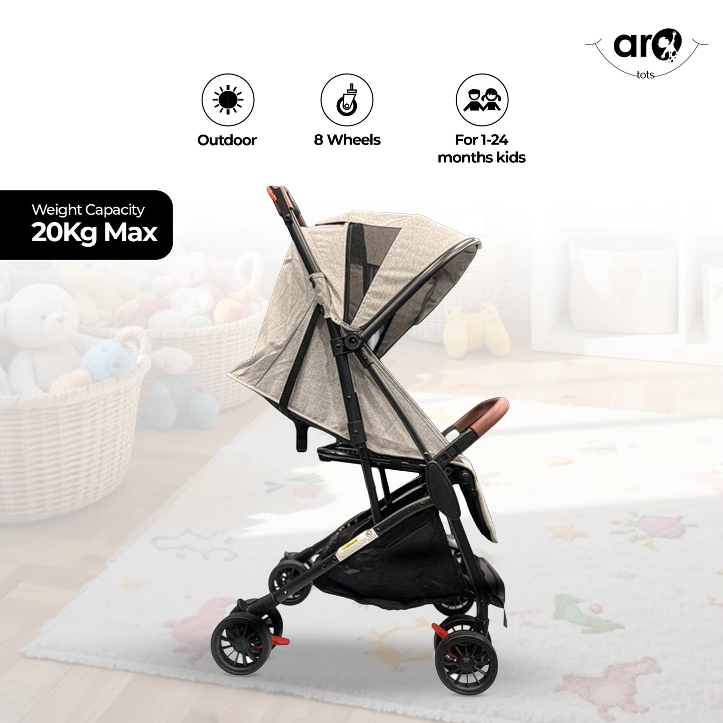 132 Kids Stroller for Smooth Ride and Easy Travel by AROTOTS