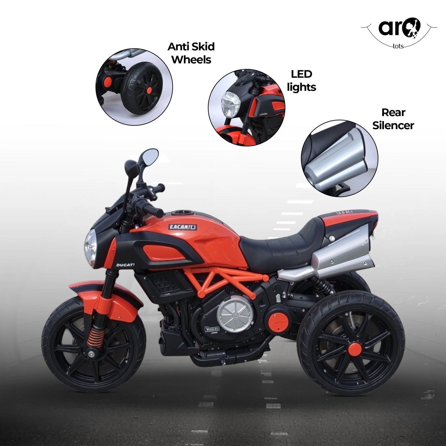 Kids Ducati 6688 Style Hand Ride Racing Bike - AROTOTS