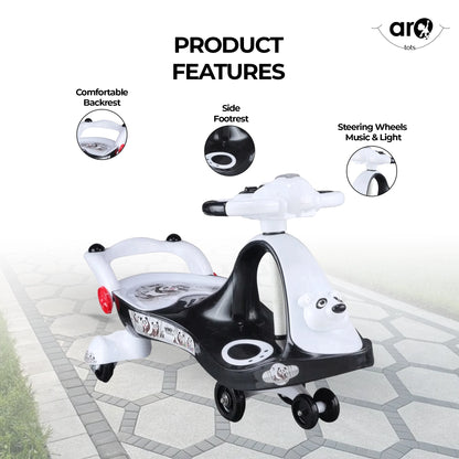 Panda Kids Magic Car with Backrest Ride On Toy by AROTOTS