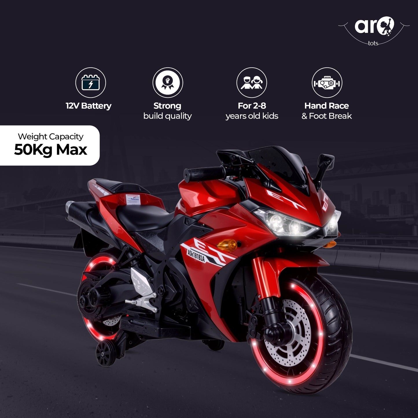 Kids Yamaha R3 UT Painted Electric Ride On Bike - AROTOTS