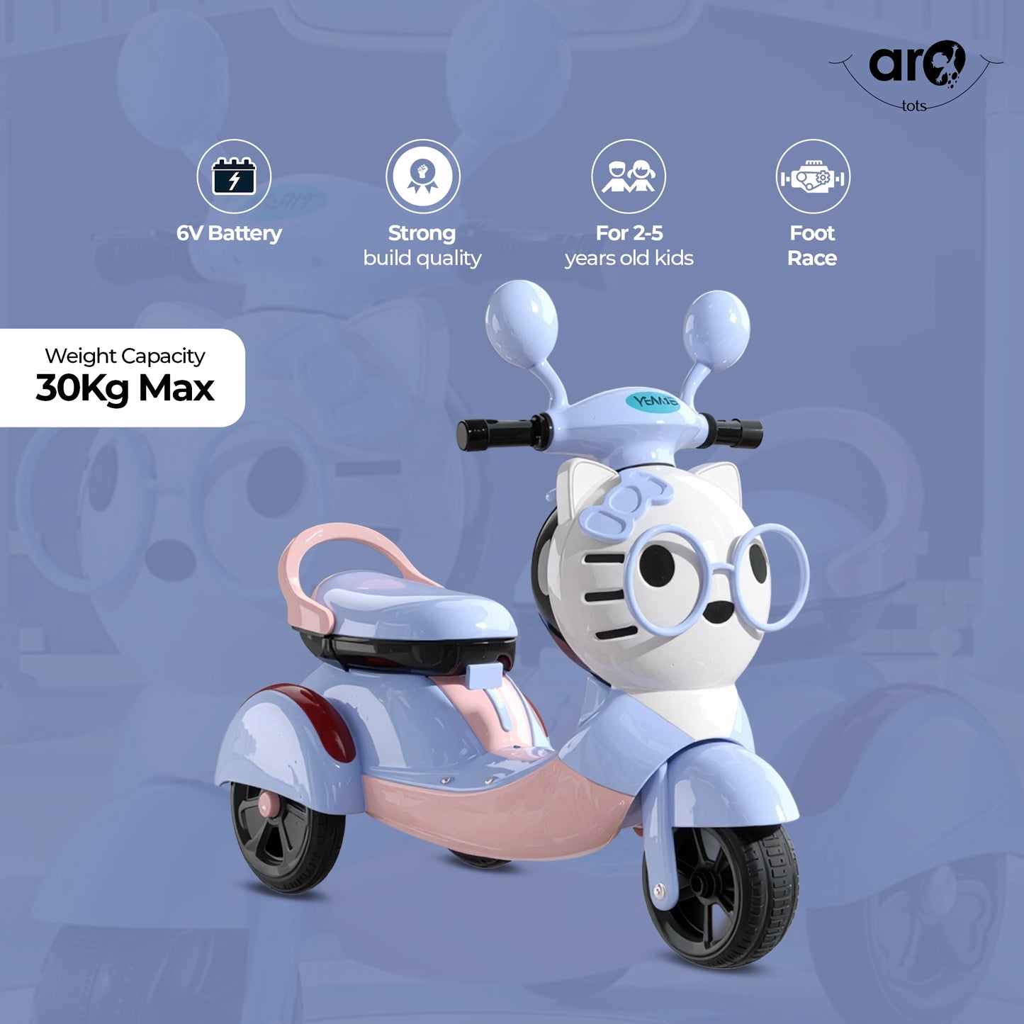 Kids Kitty Electric Scooty for Fun Play - AROTOTS
