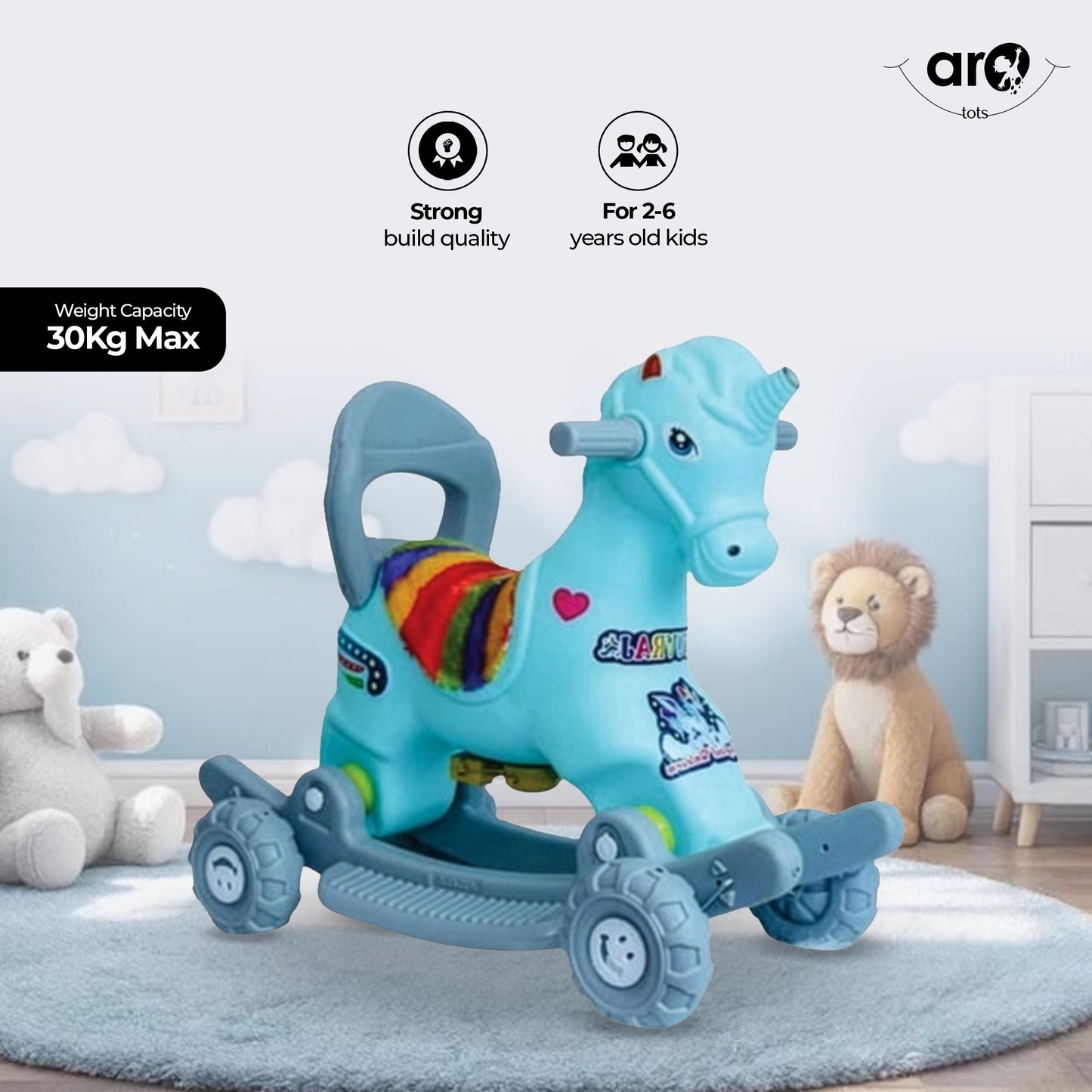 Unicorn Teka Kids Ride On Toy for Kids Playtime by AROTOTS