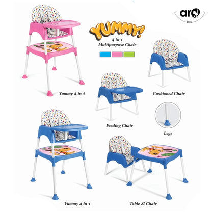 4 in 1 Yummy Kids High Chair for Feeding and Play by AROTOTS